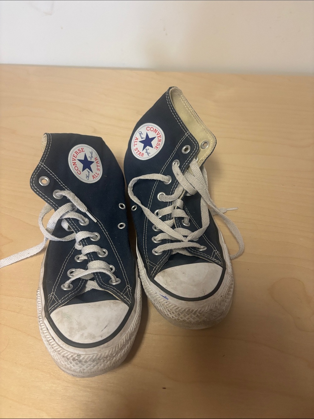 Converse Navy High Top Sneakers with White Accents